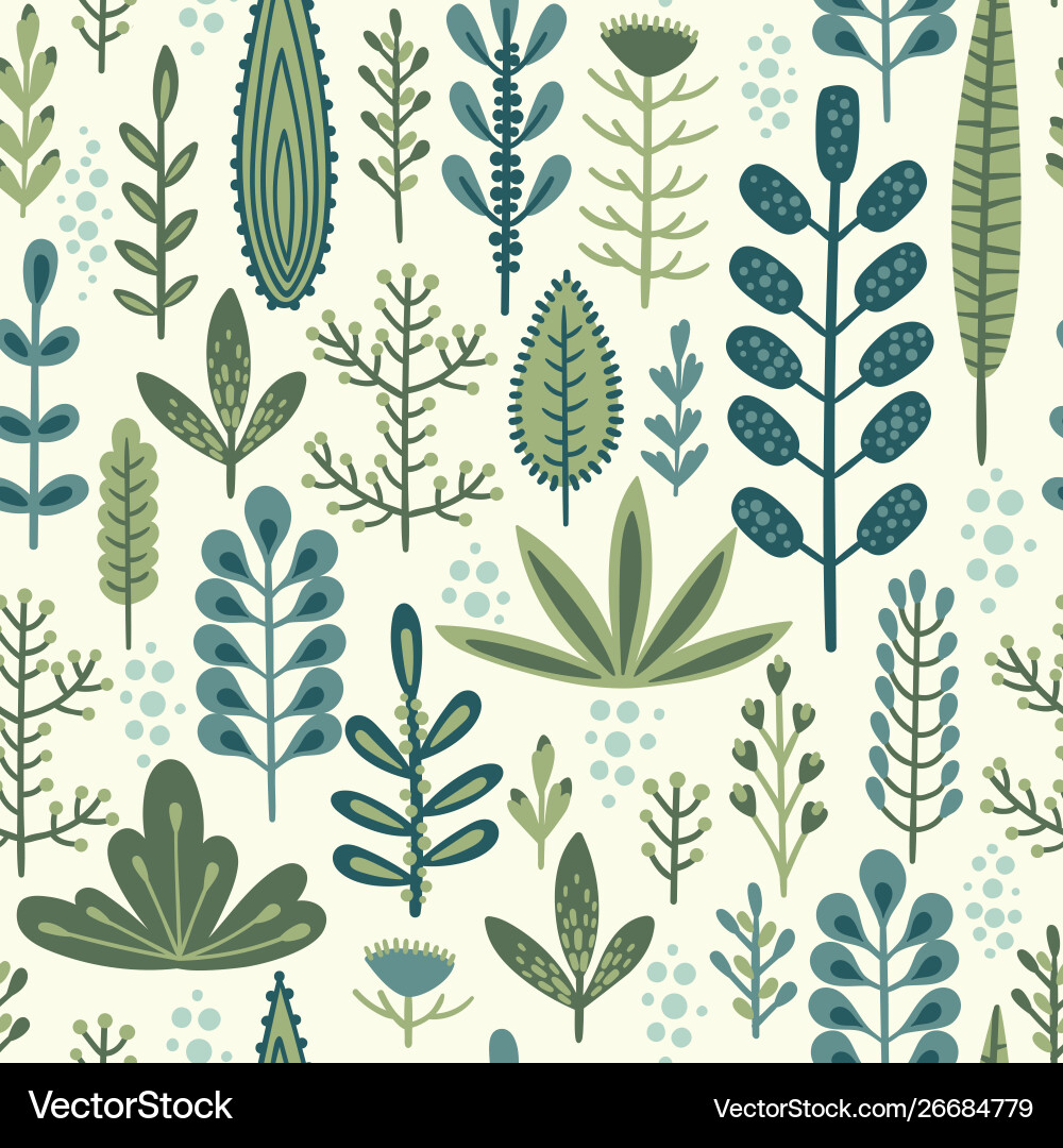 Botanical seamless pattern design Royalty Free Vector Image