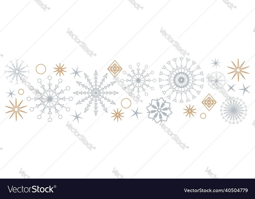 Christmas snowflake banner elements border card