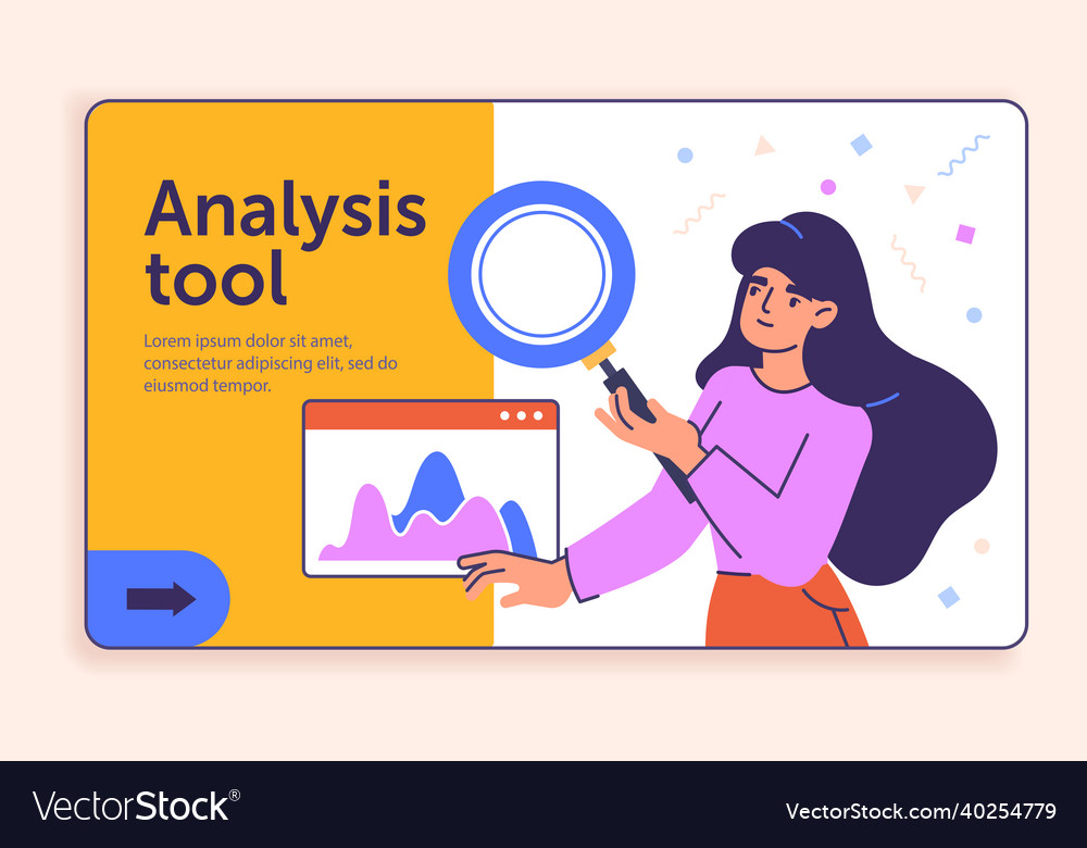 Concept of analysis tool vector image Concept of analysis tool