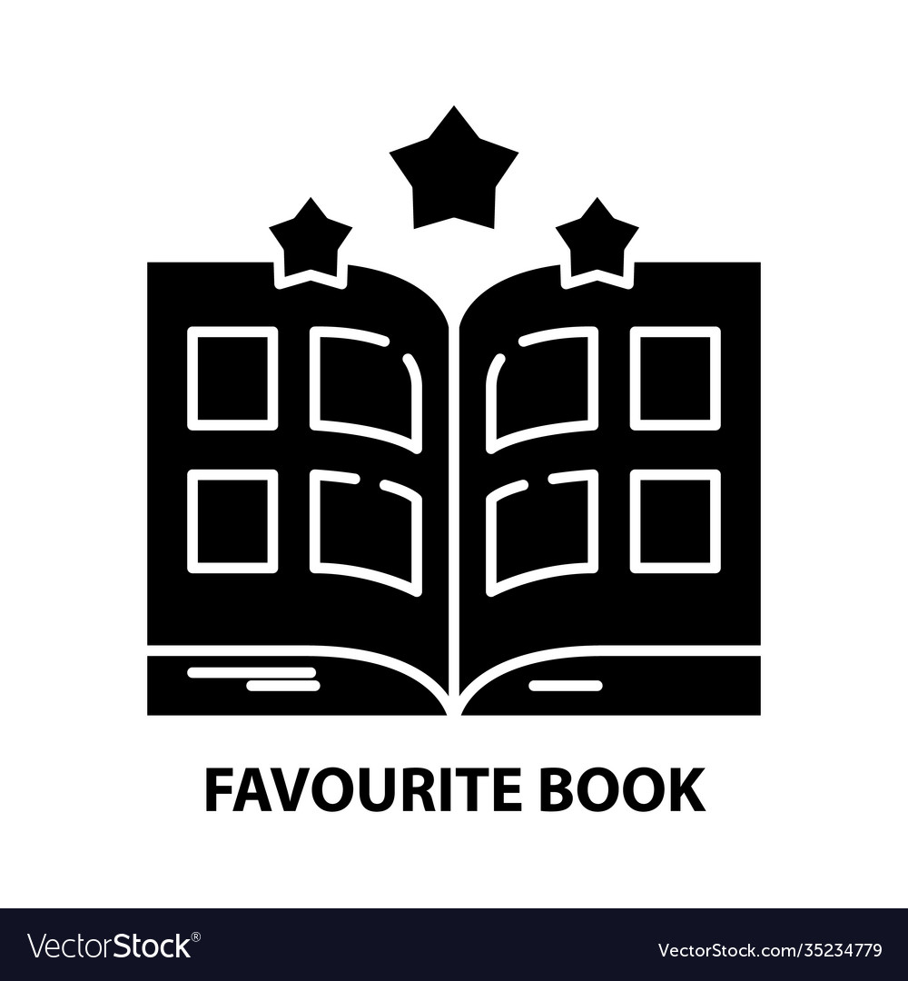 Favourite book icon black sign Royalty Free Vector Image