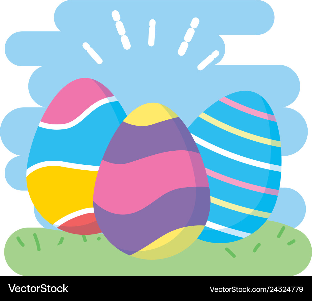 Happy easter eggs Royalty Free Vector Image - VectorStock