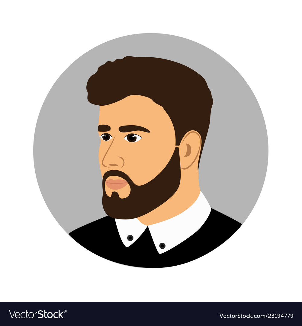 Man icon gentleman logo a with beard Royalty Free Vector