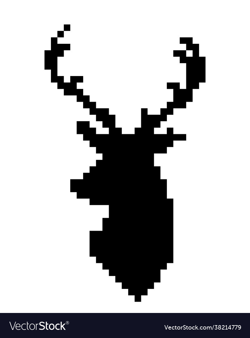 Pattern deer pixel image for 8 bit game asset