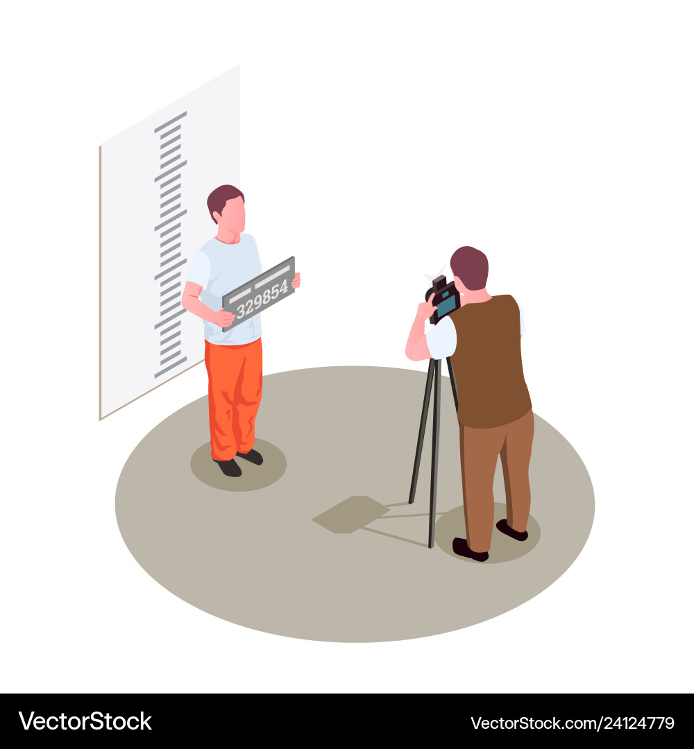 Prison jail isometric composition Royalty Free Vector Image