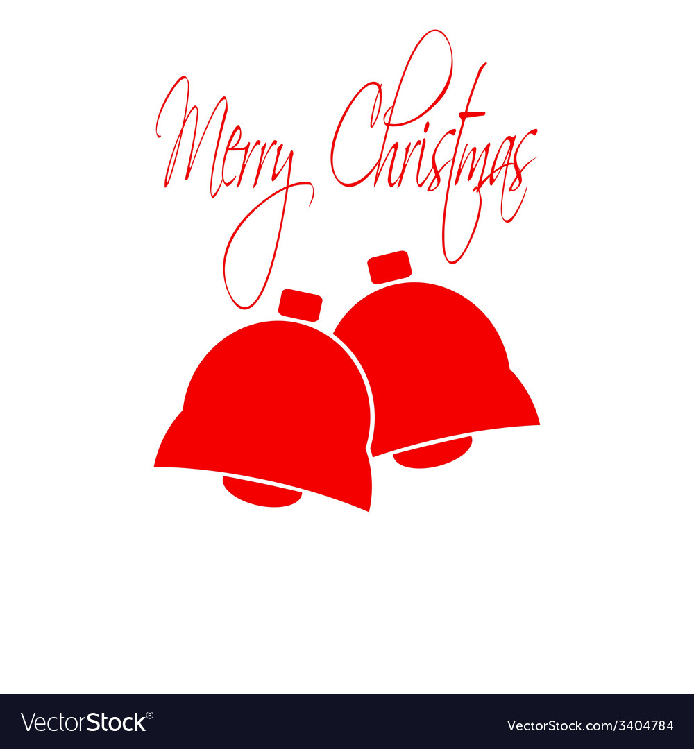 Christmas bells merry lettering flat