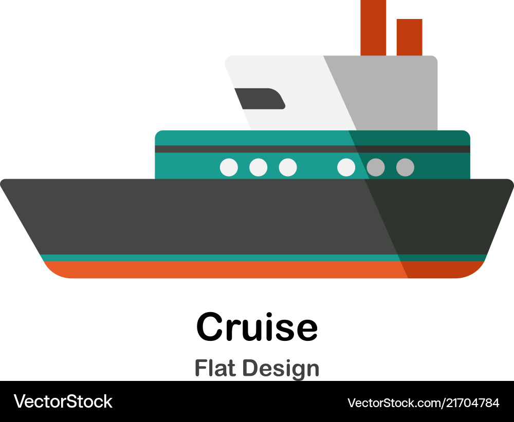 Cruise flat Royalty Free Vector Image - VectorStock