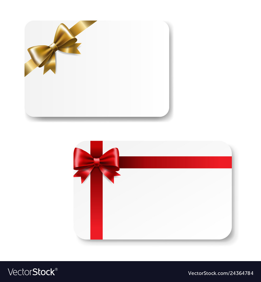 Gift card color bow isolated Royalty Free Vector Image