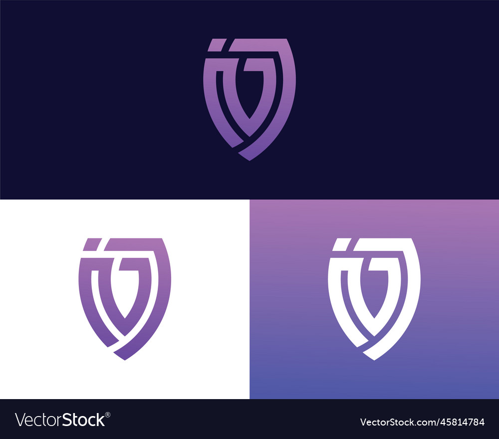 Letter n j logo design creative minimal Royalty Free Vector