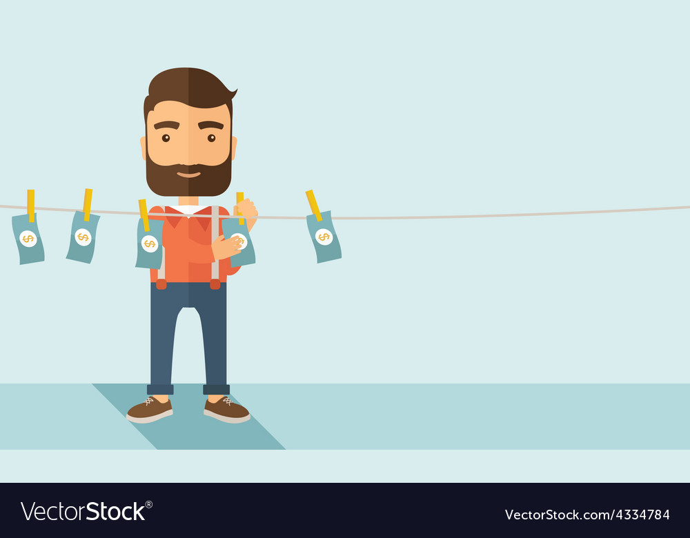 Man In Money Laundering Business Royalty Free Vector Image