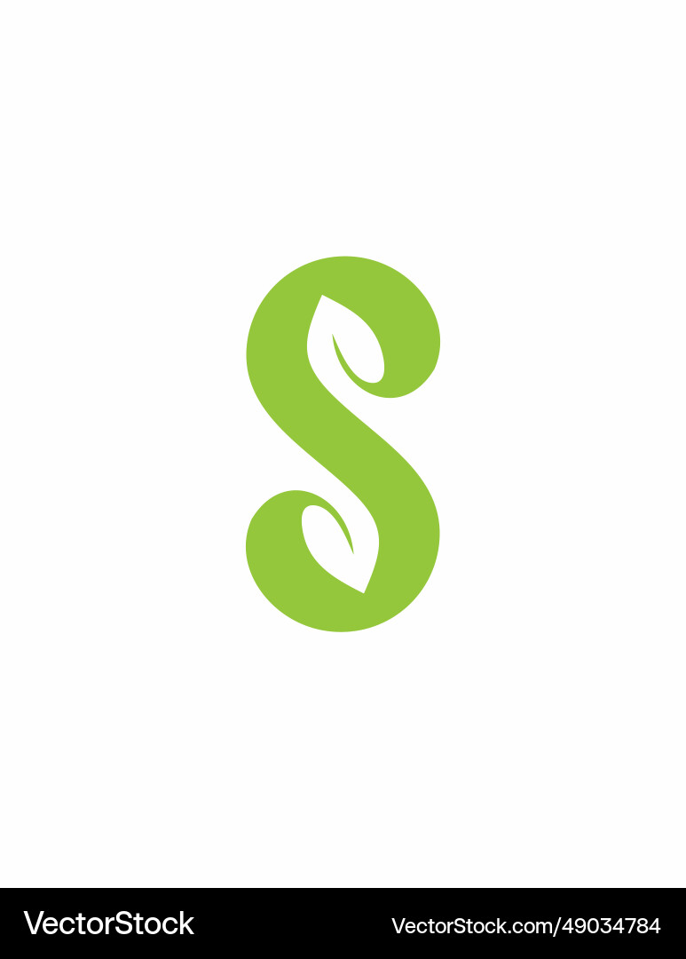 S leaf logo design Royalty Free Vector Image - VectorStock