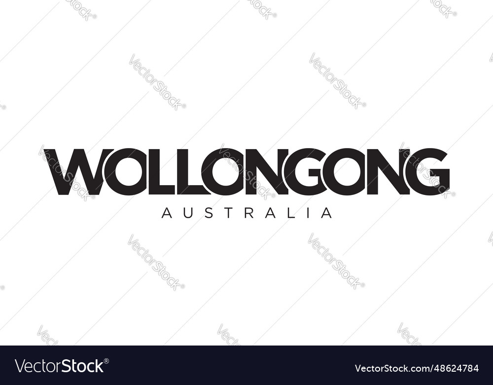 Wollongong in the australia emblem design