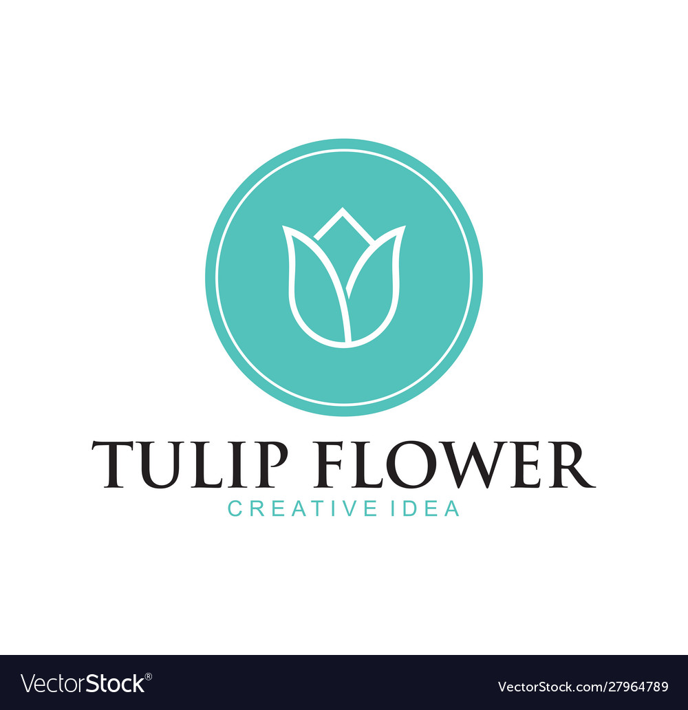 Abstract flower tulip logo icon design template