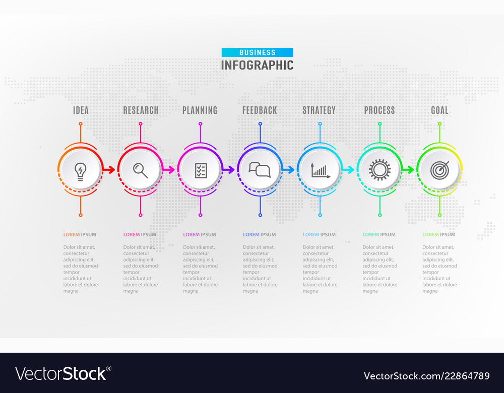 Business Timeline Steps Chart
