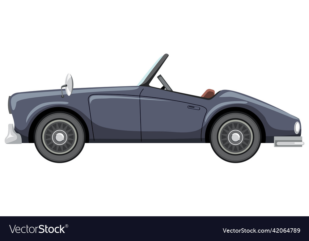 Classic grey car in cartoon style Royalty Free Vector Image