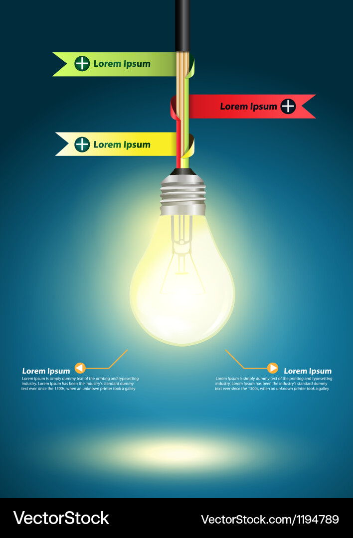 Creative template with light bulb idea Royalty Free Vector