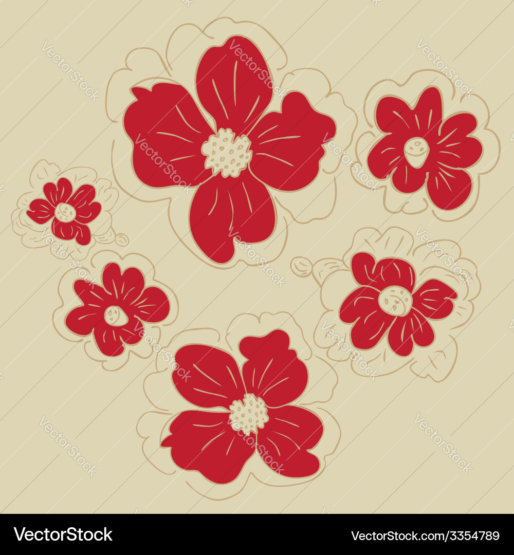 Doodle flowers Royalty Free Vector Image - VectorStock