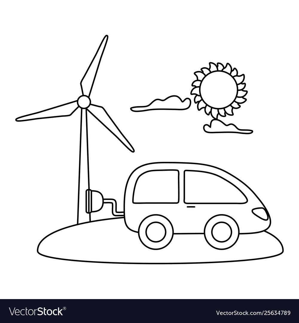 Eco car and save planet design Royalty Free Vector Image