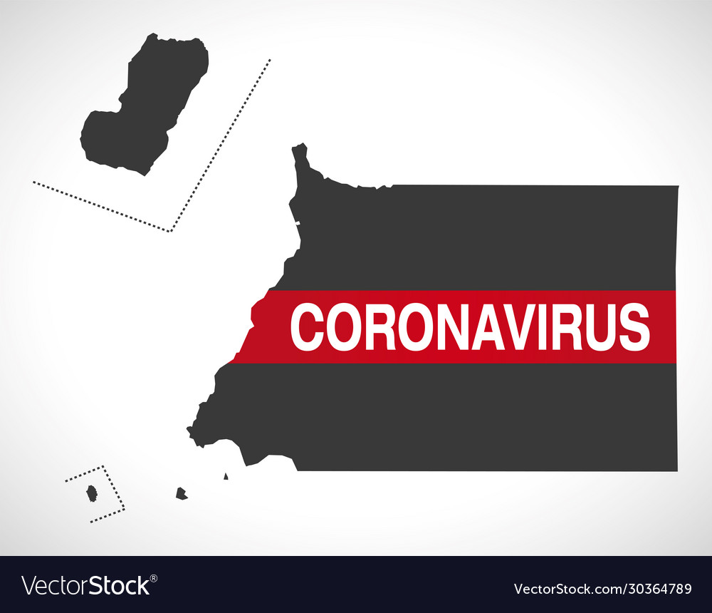 Equatorial guinea map with coronavirus warning Vector Image