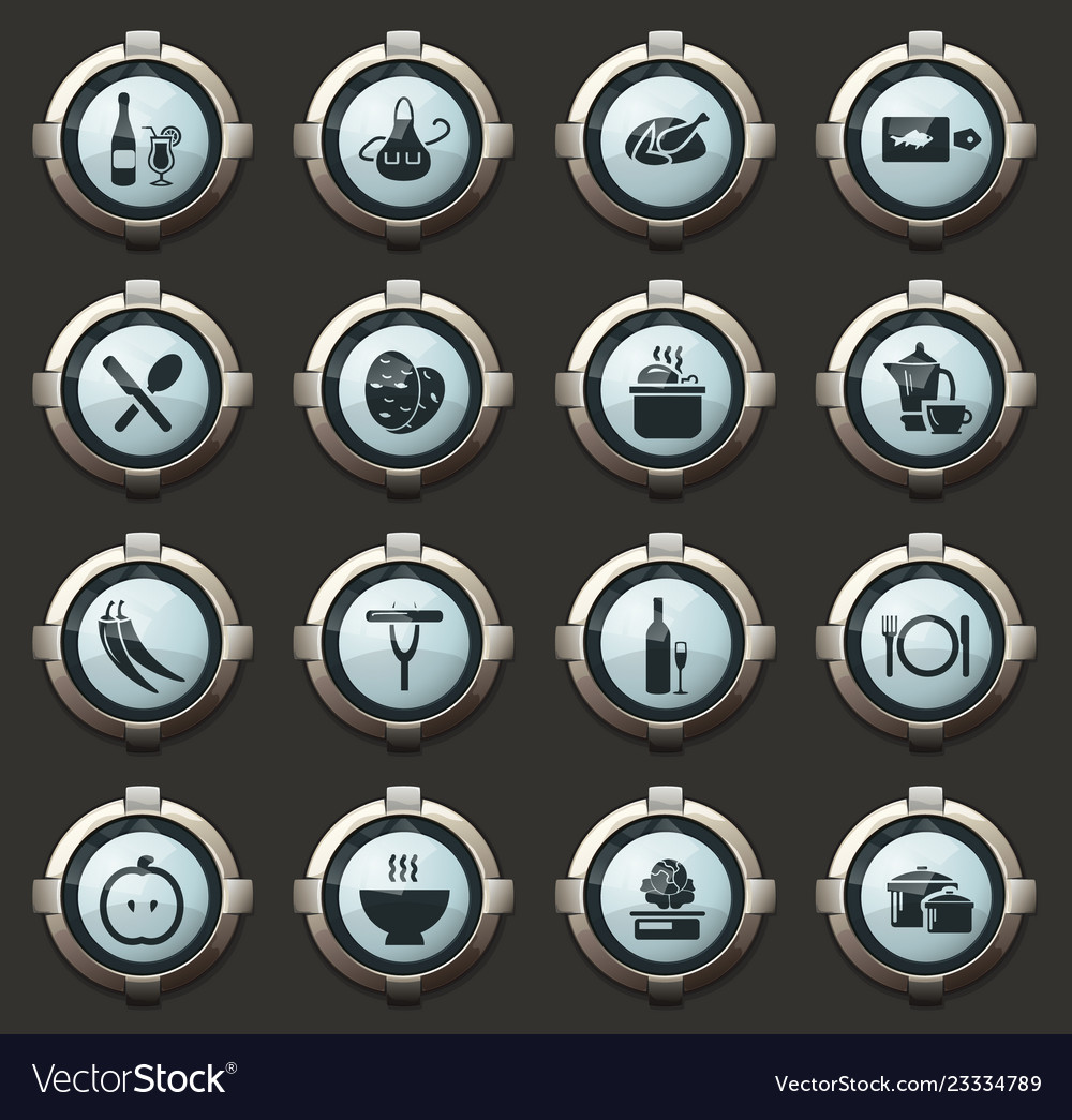 Food and kitchen icons set