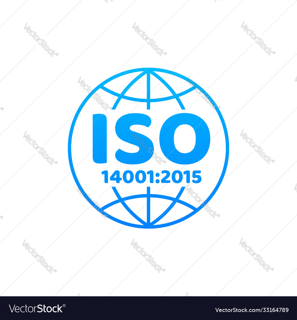 Iso 14001 certified badge icon certification Vector Image