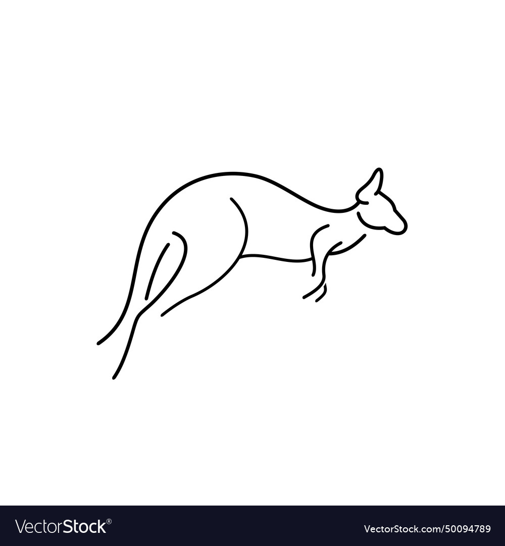 Line art logo design kangaroo Royalty Free Vector Image