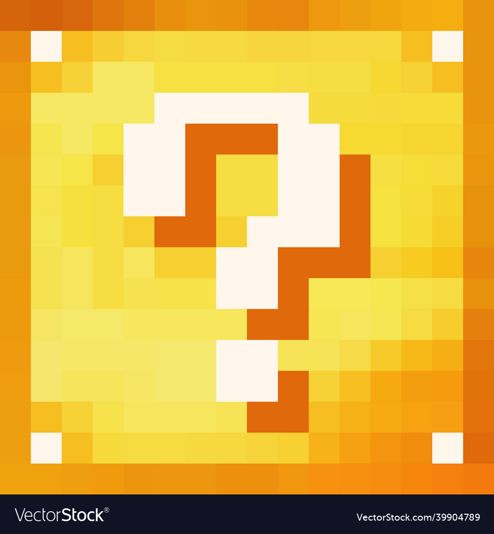 Question Box Lucky Block Old School Games Vector Pixel Design