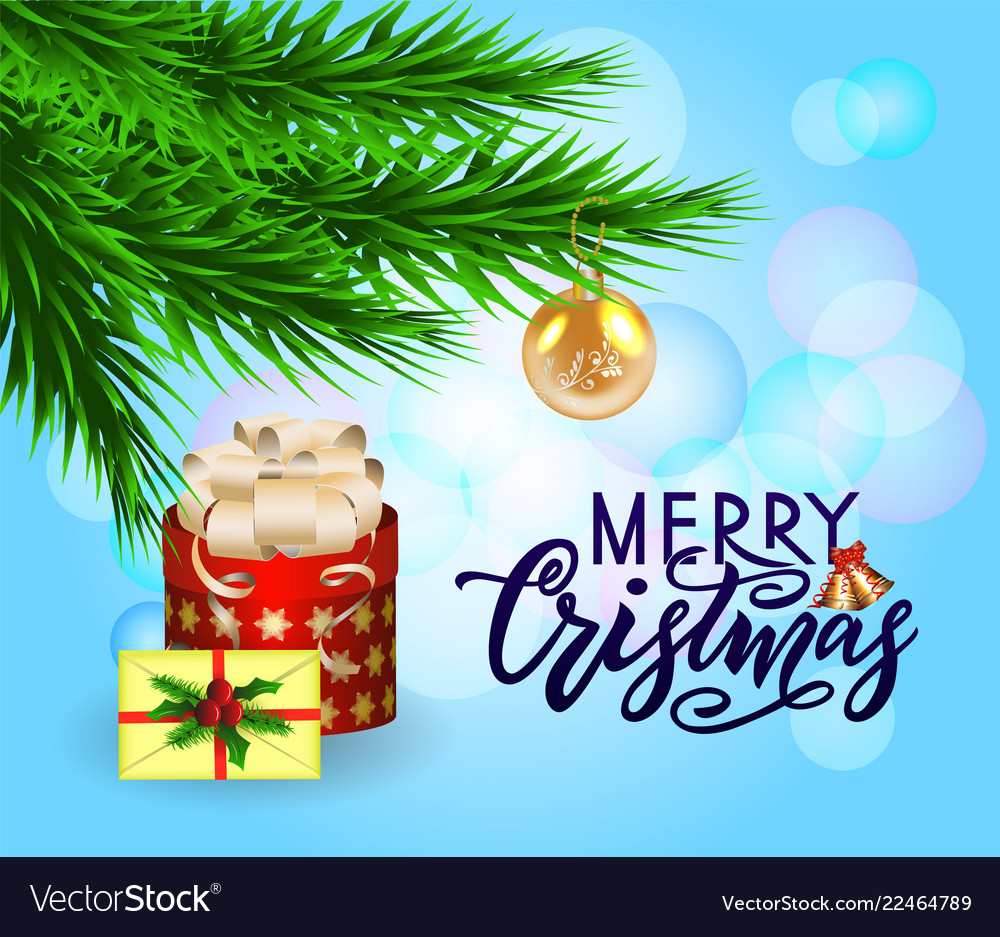 Merry Christmas Modern Calligraphy Lettering Vector Image