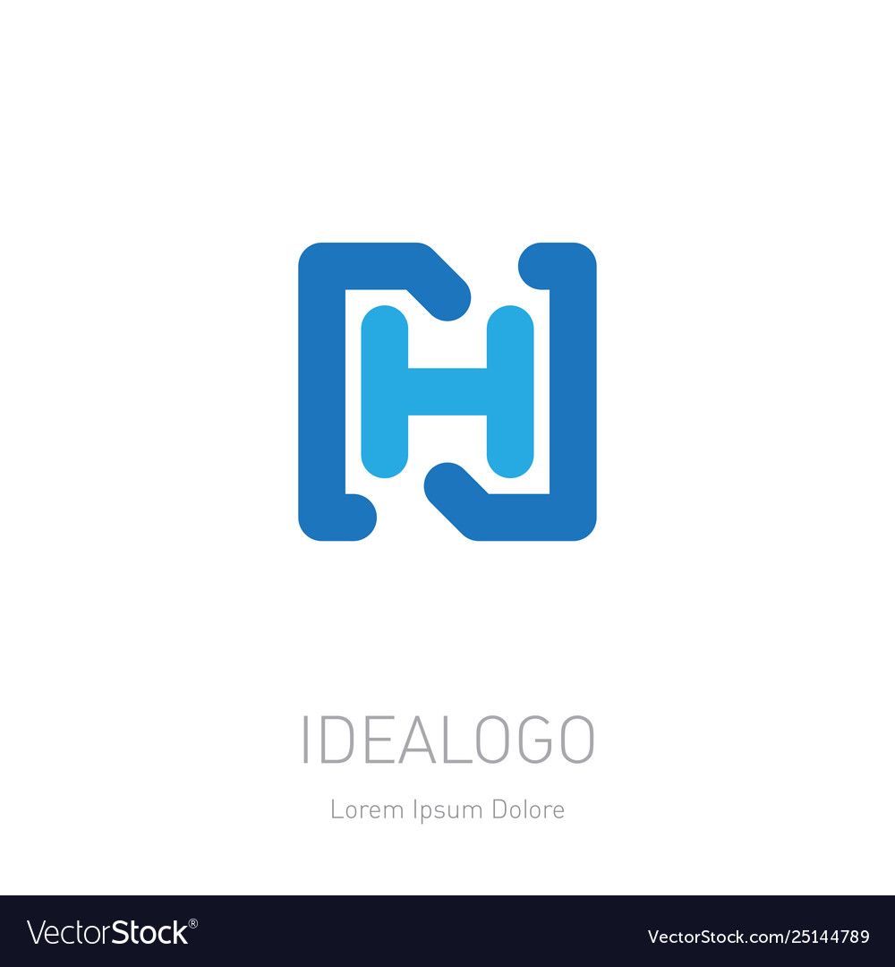 N and h initial logo nh - design element or icon