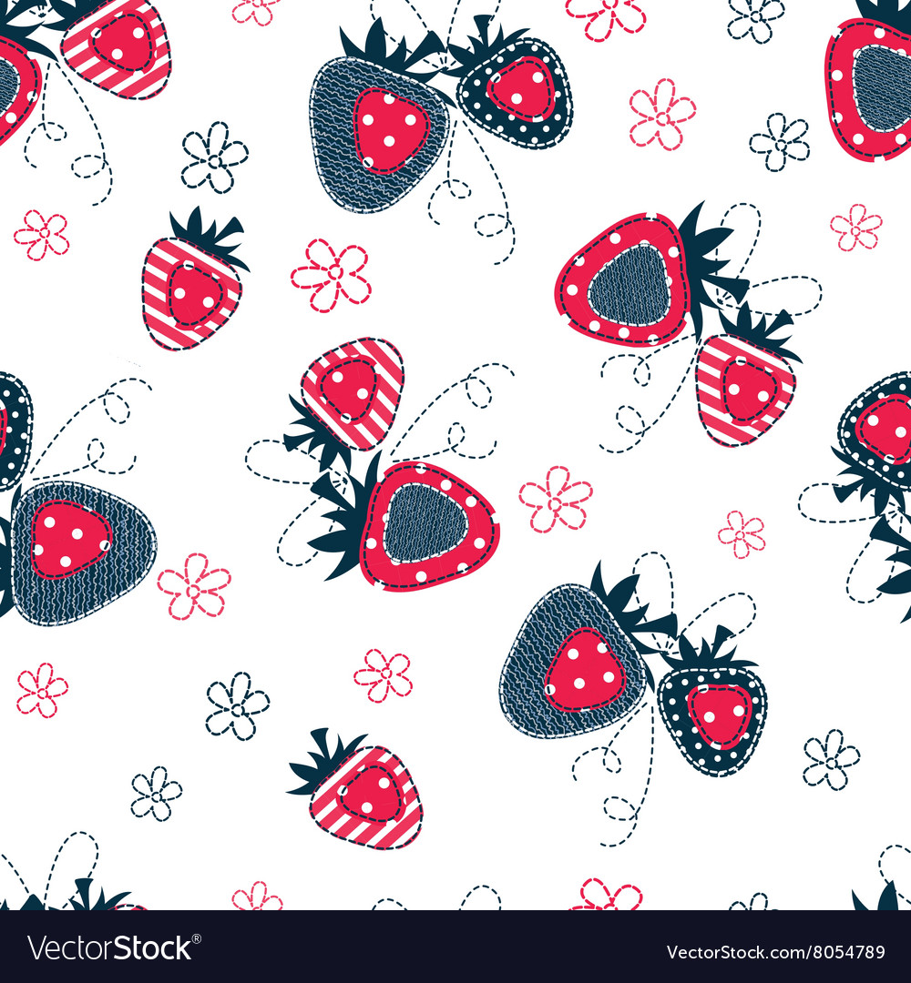 Seamless pattern with strawberries