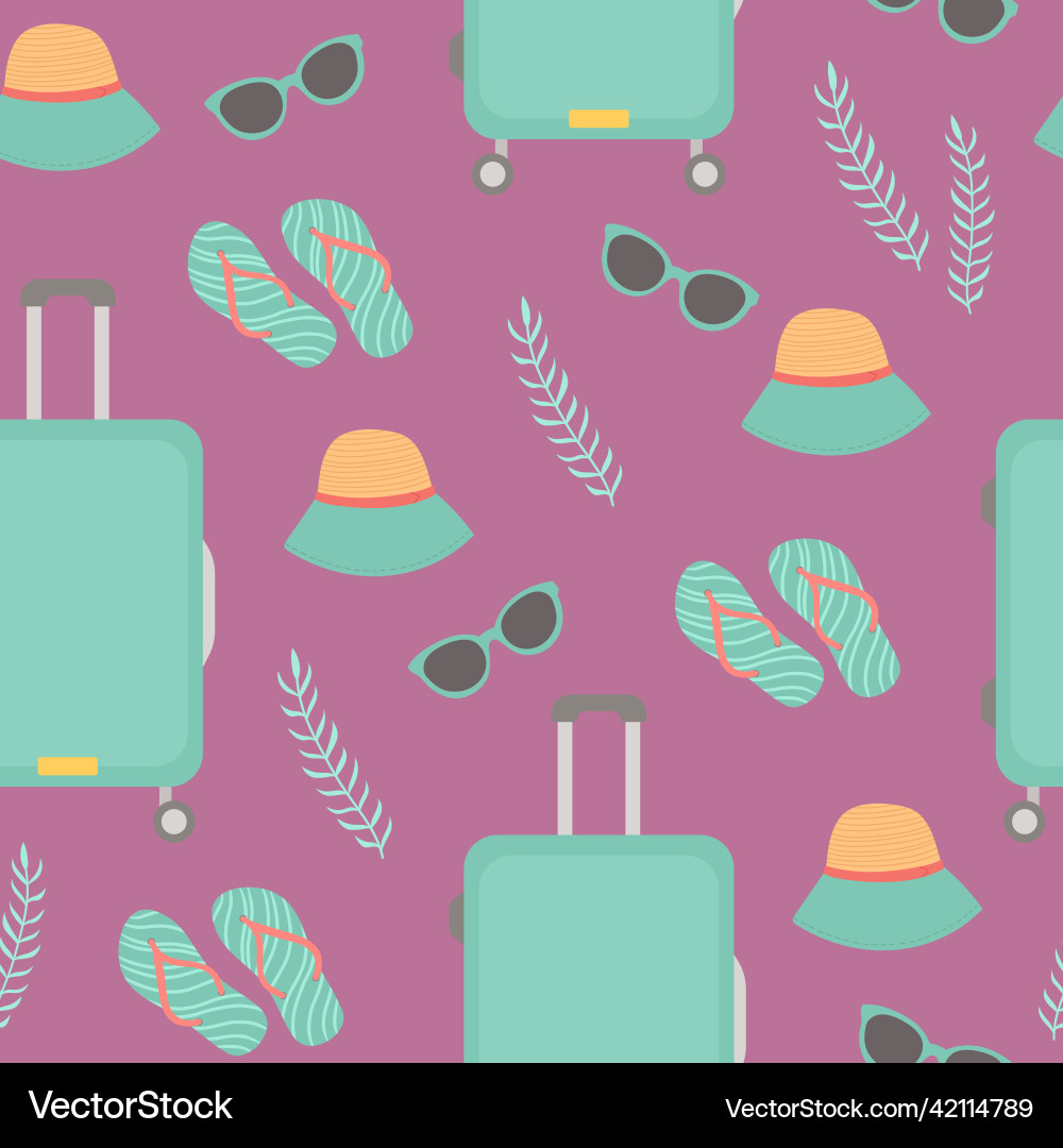 Summer seamless pattern and flat design Royalty Free Vector