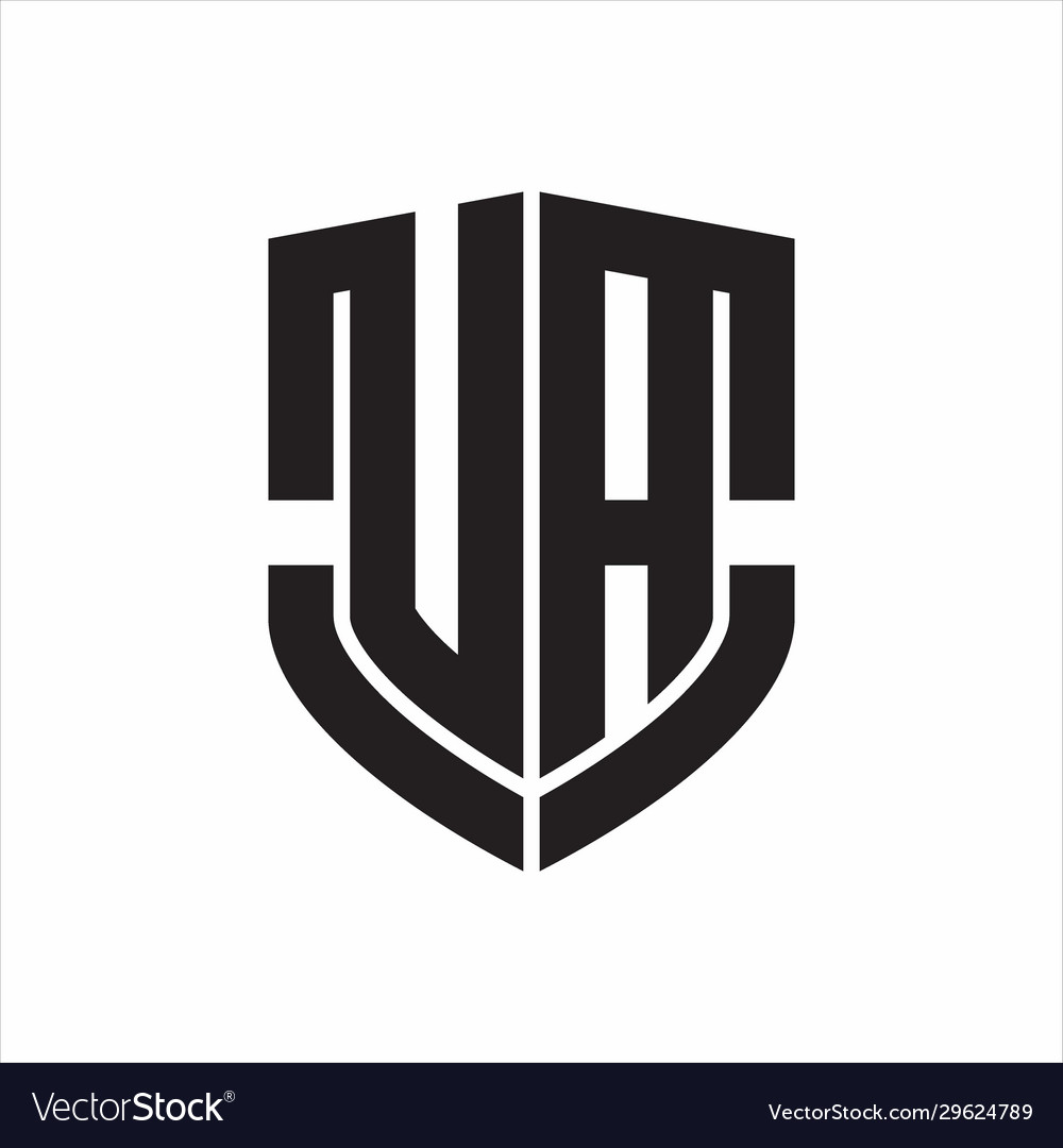 Ua Logo Monogramm mit Emblem Schild Form Design