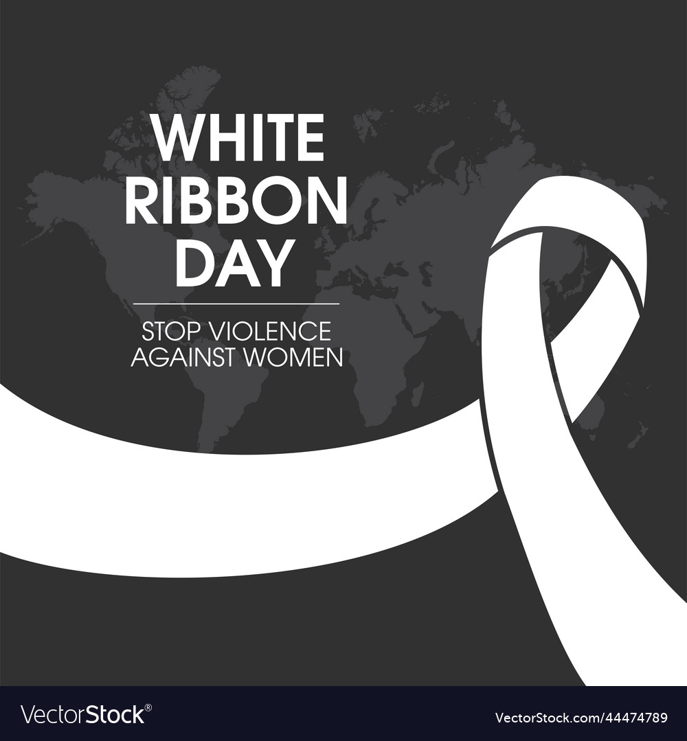 White ribbon day with violence awareness symbol vector image White ribbon day with violence awareness symbol