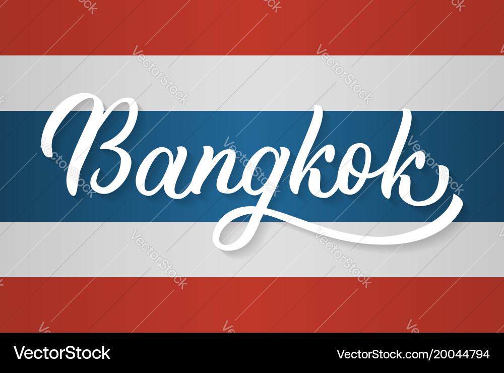 Bangkok hand lettering Royalty Free Vector Image