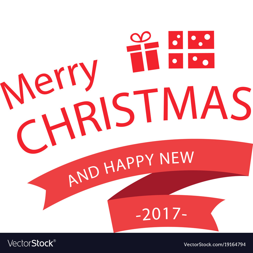 Christmas xmas ribbon image Royalty Free Vector Image