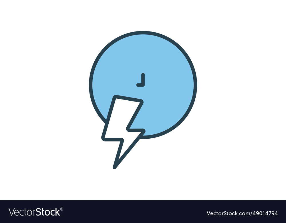 Fast icon clock with lightning related vector image Fast icon clock with lightning related