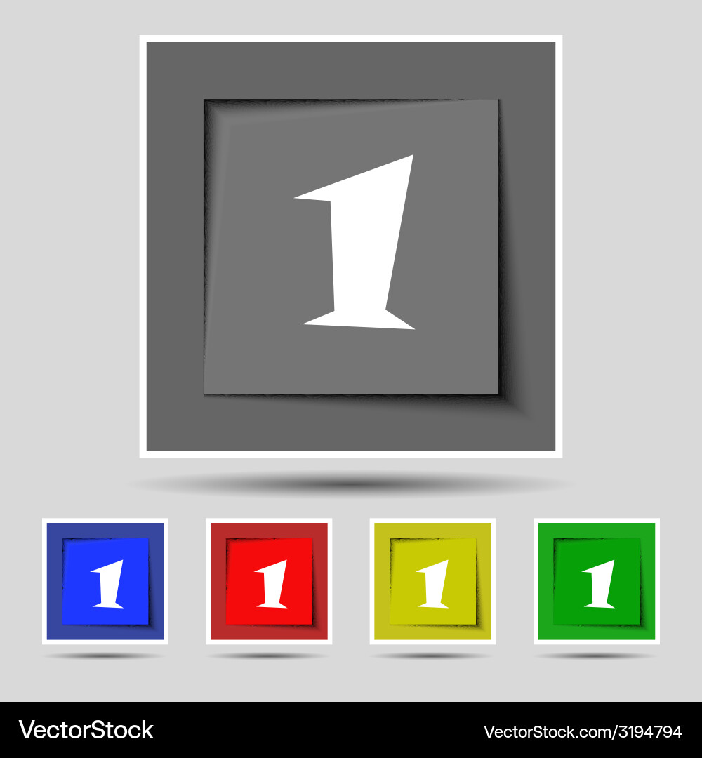 First place award sign winner symbol step one set Vector Image
