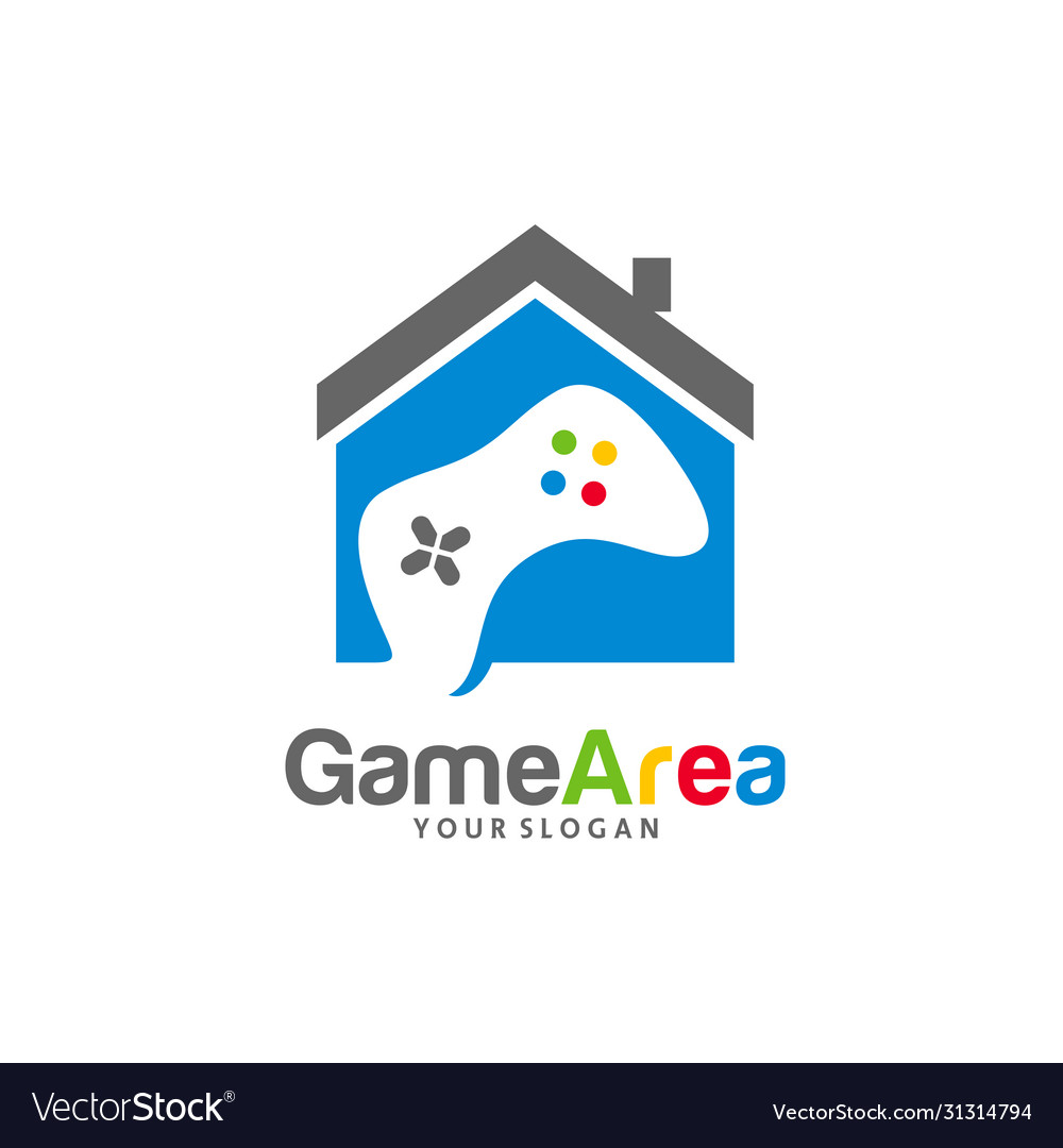 Game house logo template creative home Royalty Free Vector