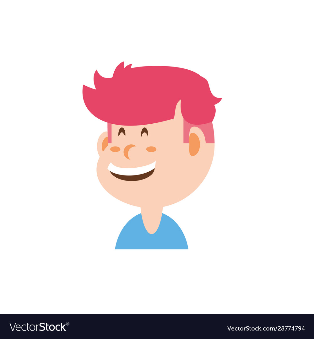 Isolated boy cartoon with red hair design