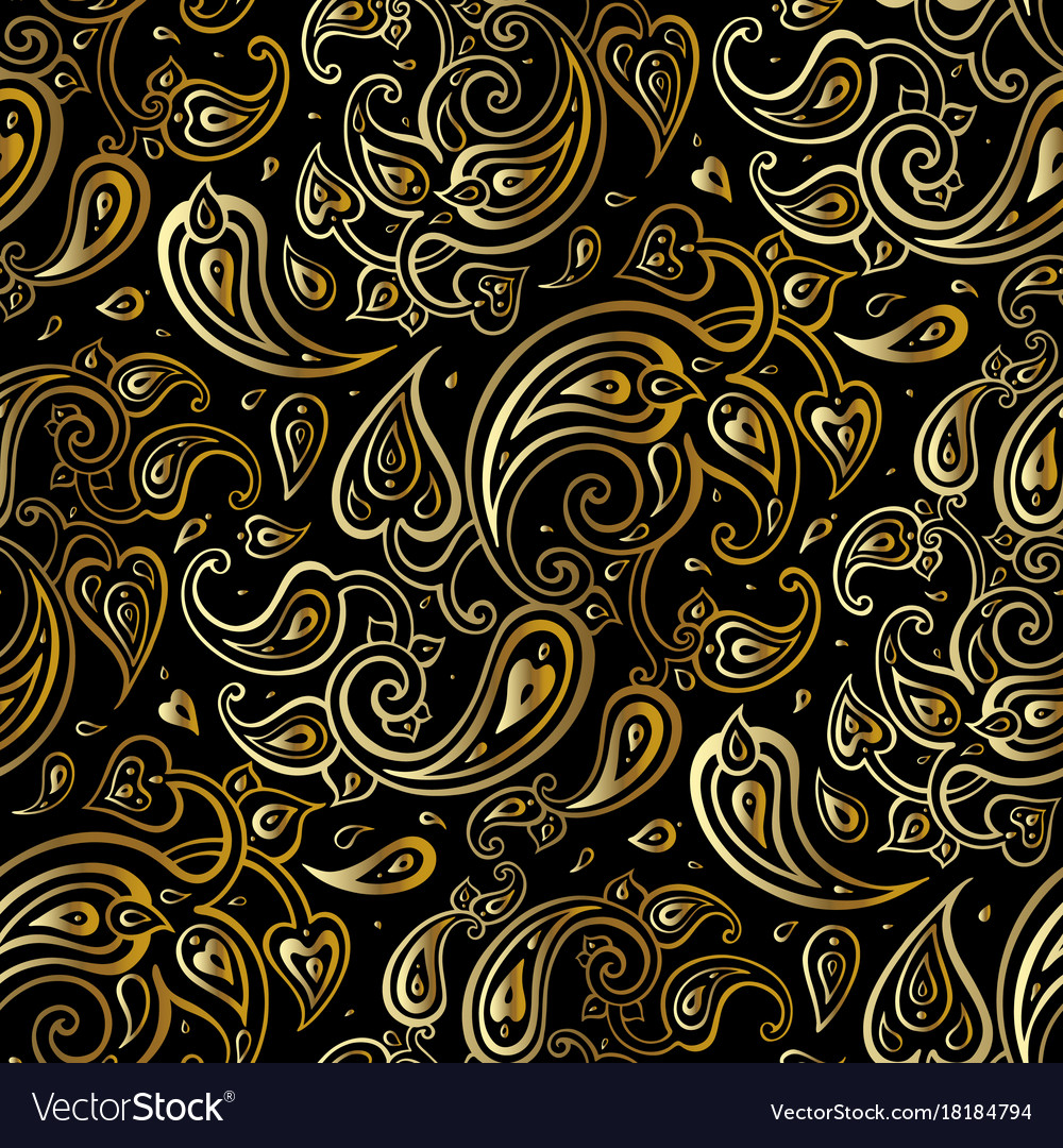 Paisley schöne goldene nahtlose Hintergrund