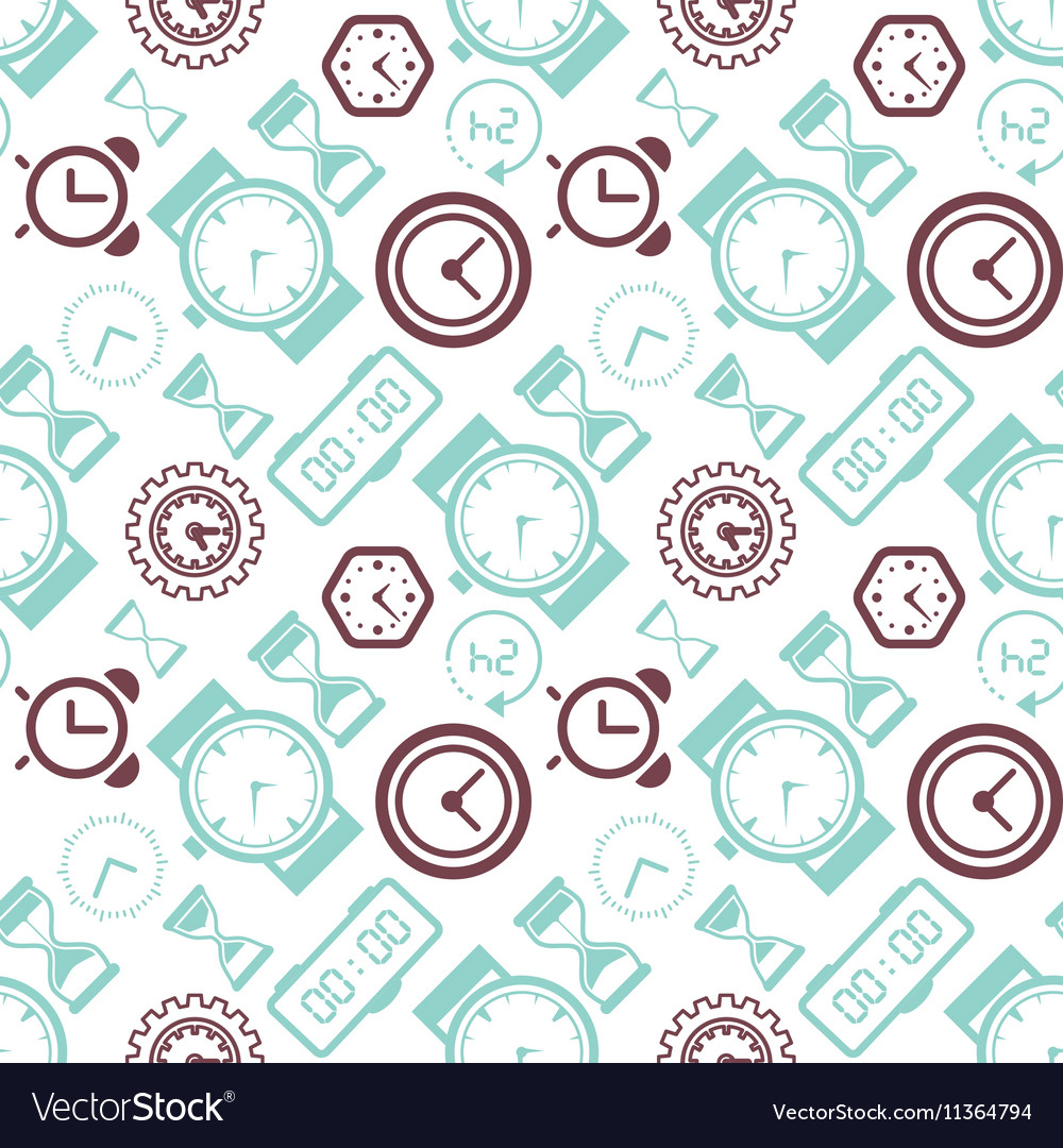 Seamless pattern collection with watches Vector Image