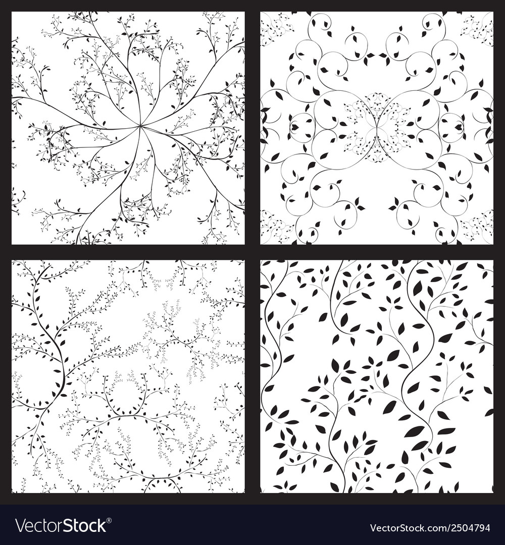 Set of tree seamless patterns