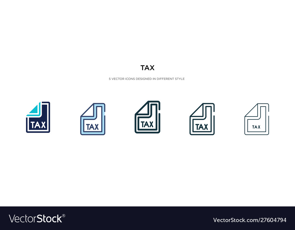 Tax icon in different style two colored