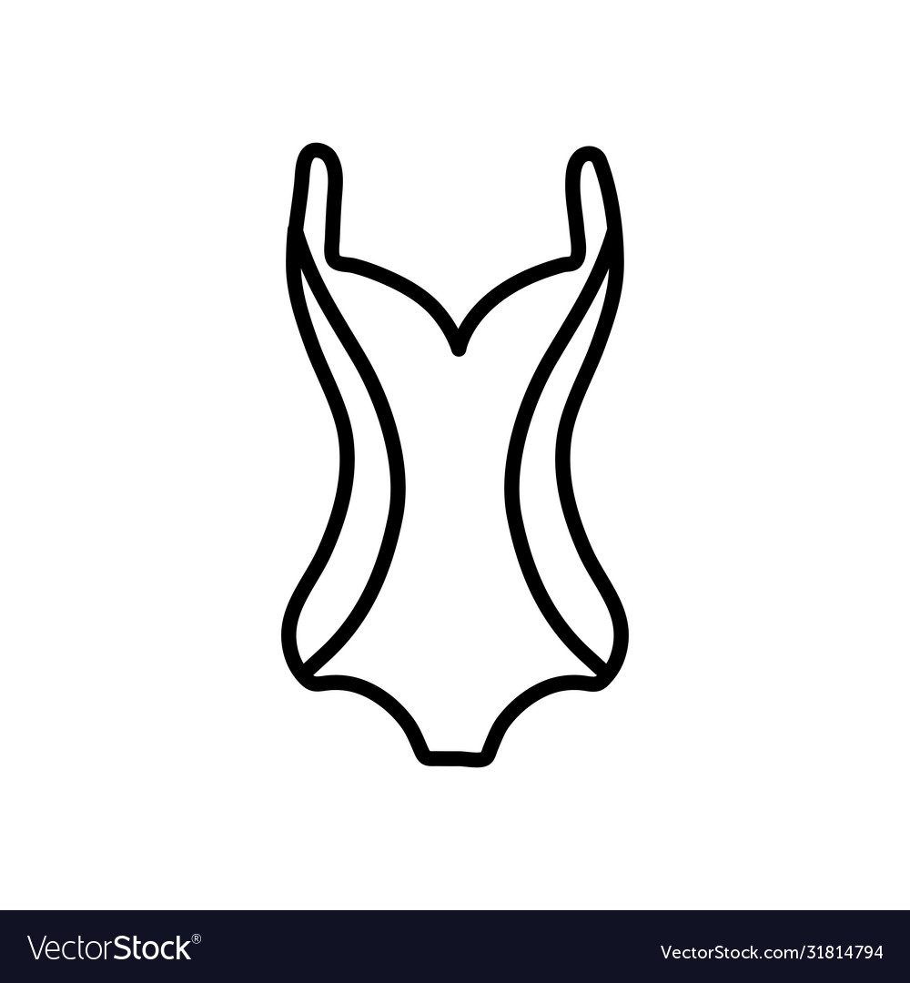 Women swimsuit icon line style Royalty Free Vector Image