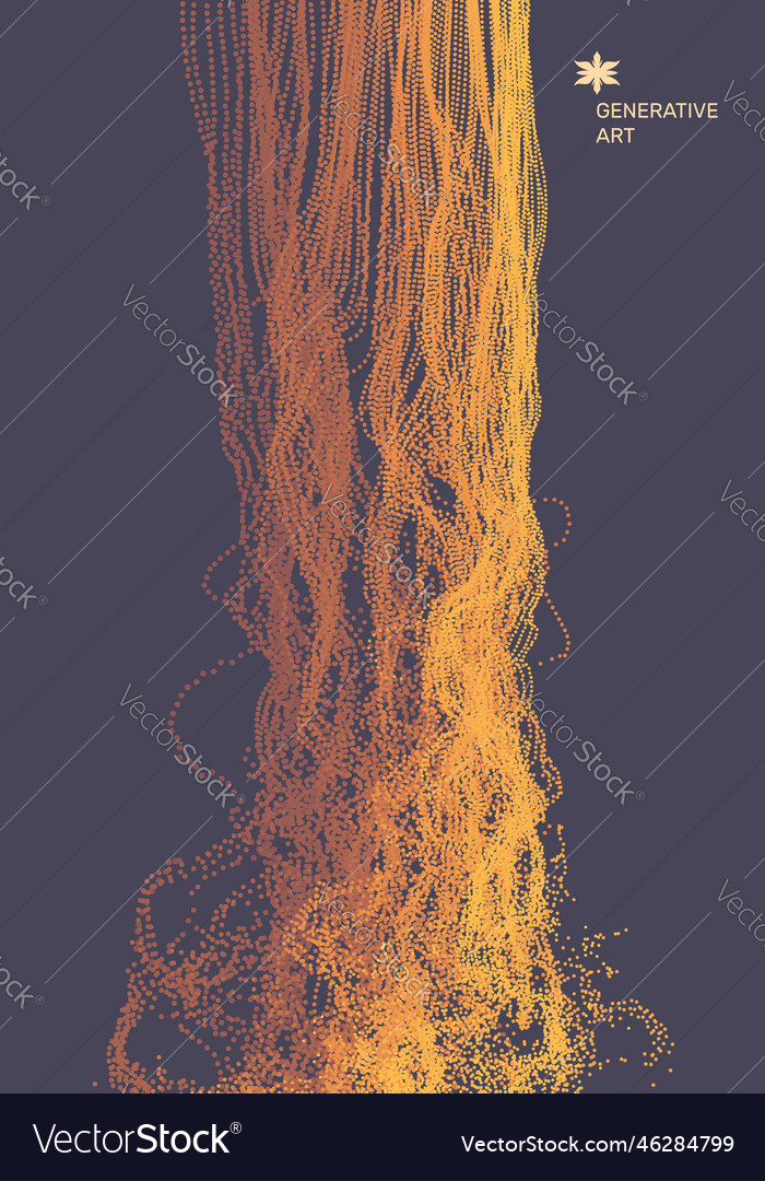 Array with dynamic emitted particles water splash vector image Array with dynamic emitted particles water splash