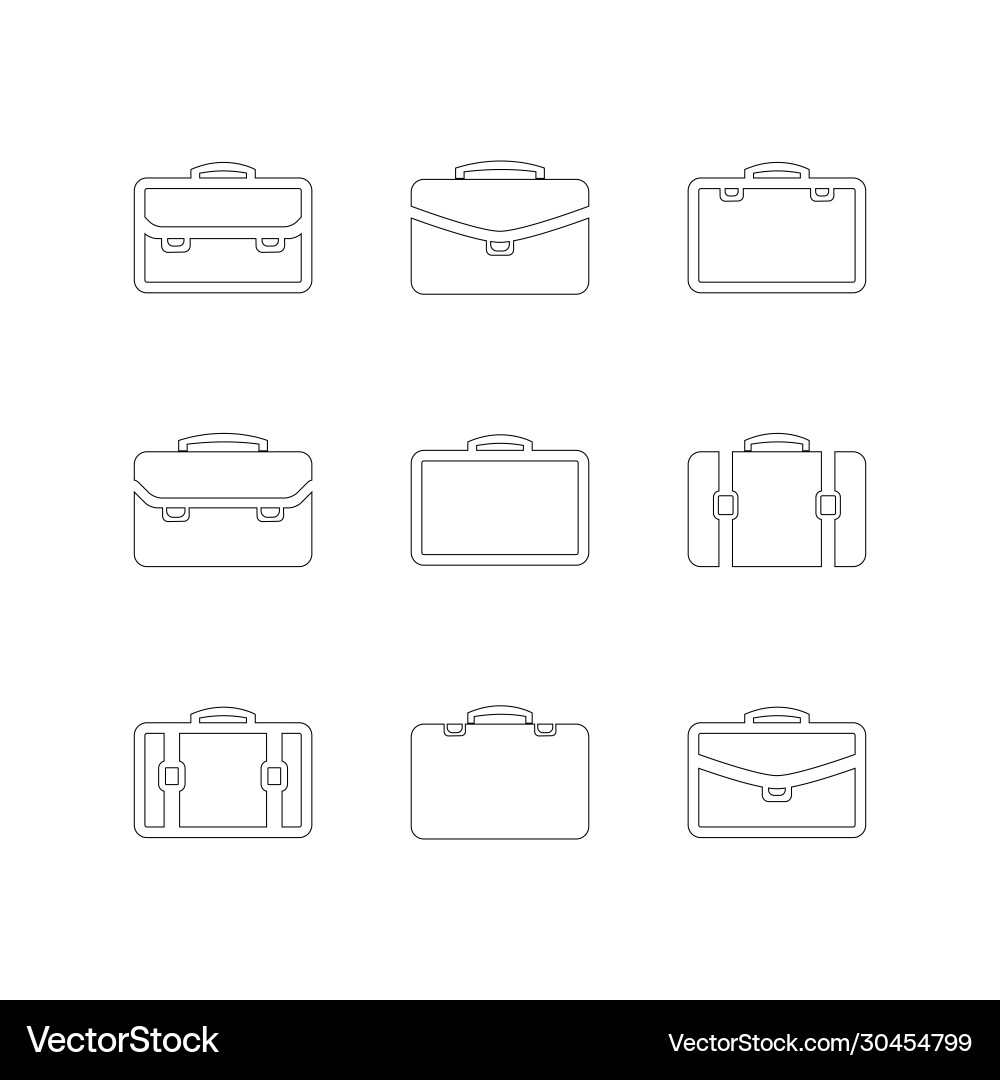 Briefcase icon set Royalty Free Vector Image - VectorStock