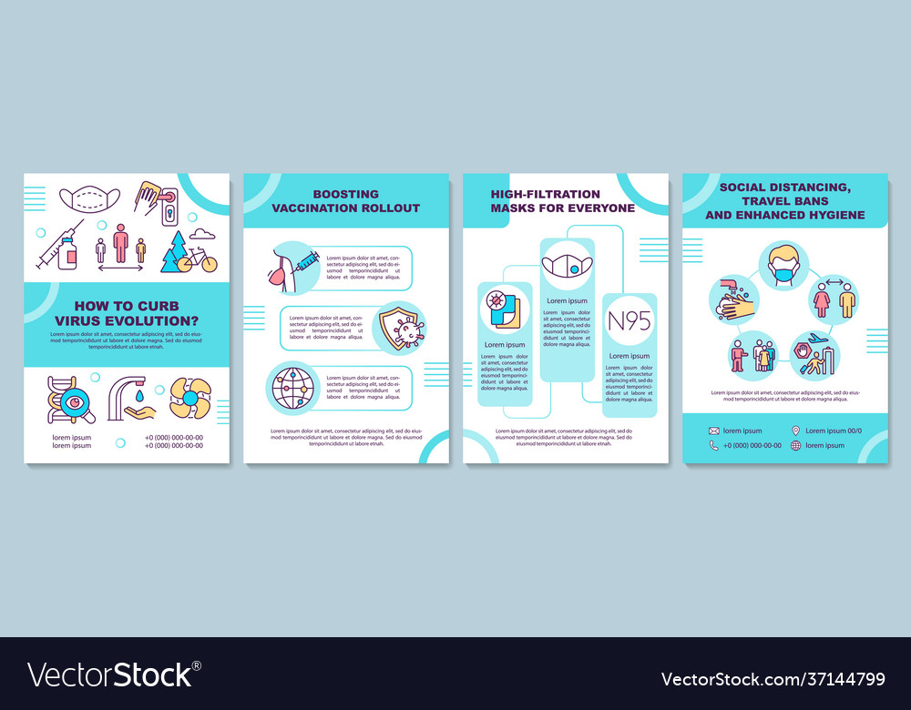 Curbing virus evolution brochure template Vector Image