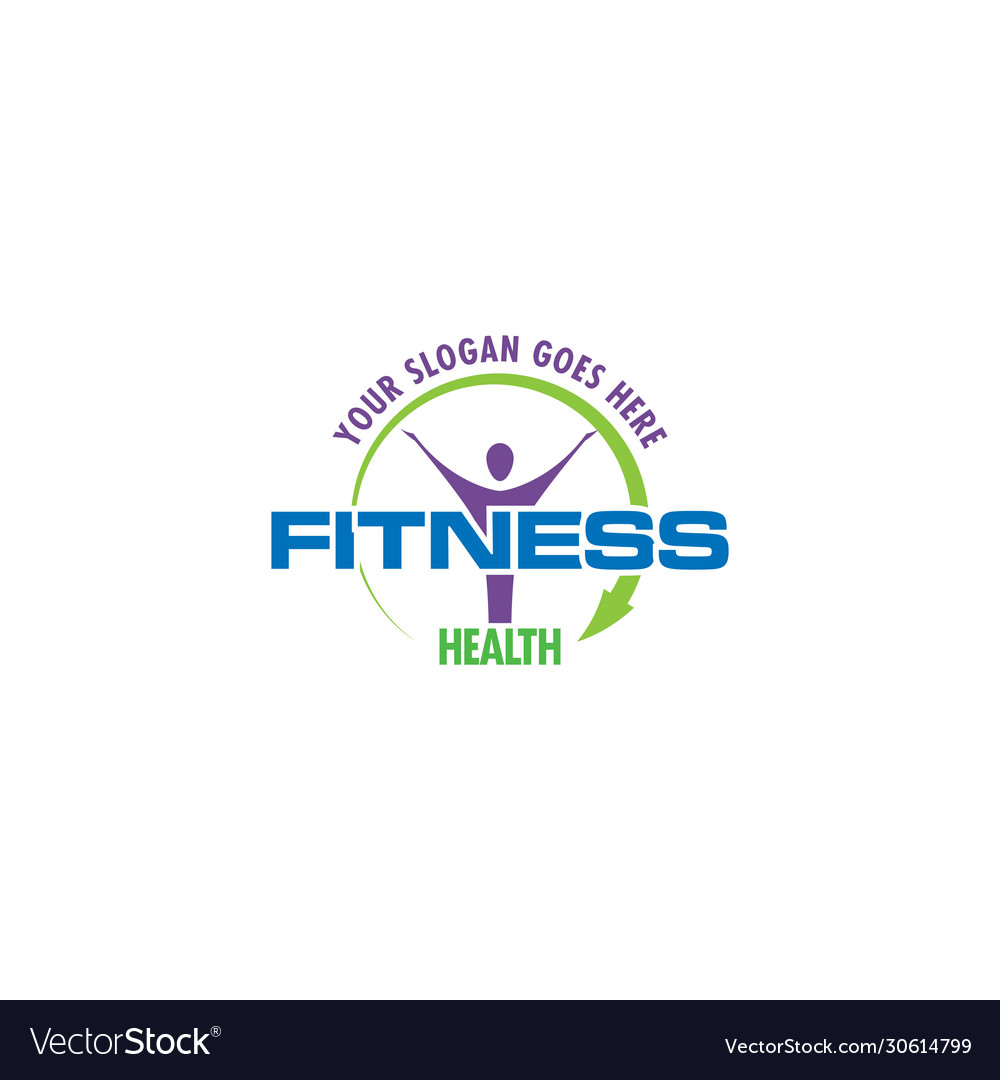 Fitness health logo design Royalty Free Vector Image