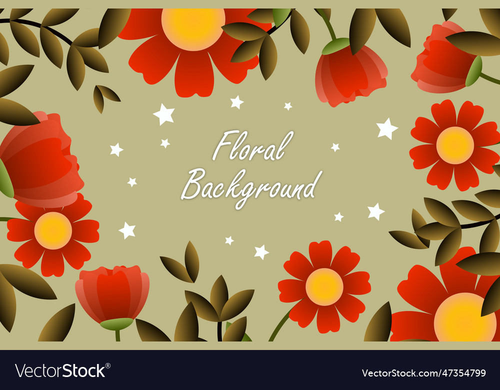 Floral background with gradient flower Royalty Free Vector