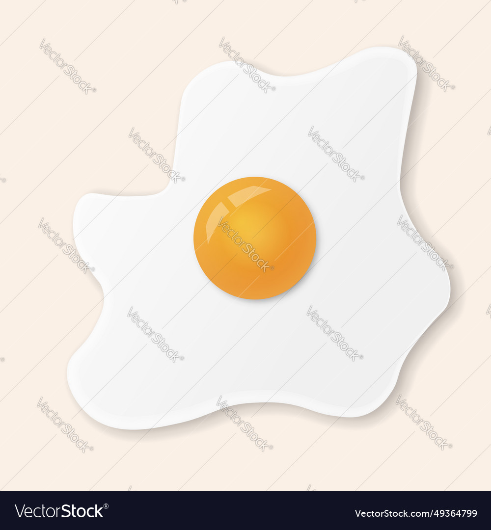 Fried egg or scrambled eggs isolated on light Vector Image