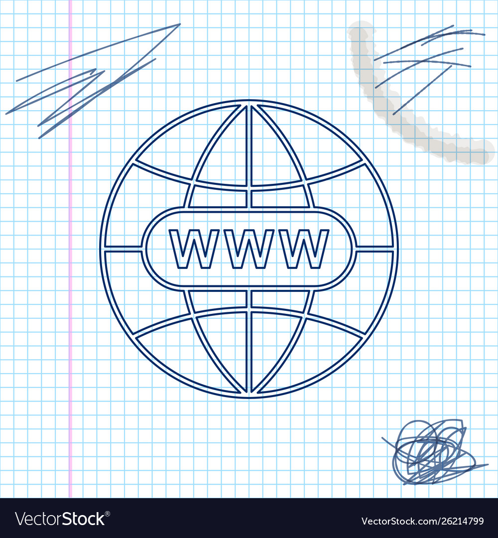 Go to web line sketch icon isolated on white vector image Go to web line sketch icon isolated on white